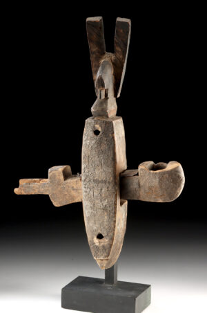 Lot 76, Auction 4/20/2026: Early 20th C. Bamana Wood Figural Granary Door Lock