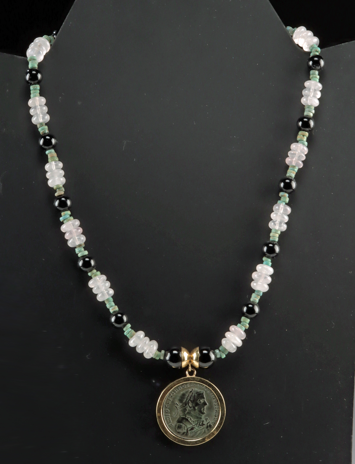 Lot 84, Auction 4/12/2026: Roman Diocletian Coin, Faience & Quartz Bead Necklace - Image 3