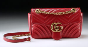 Lot 254, Auction 4/20/2026: Gucci Marmont Small Red Matelasse Leather, 2017