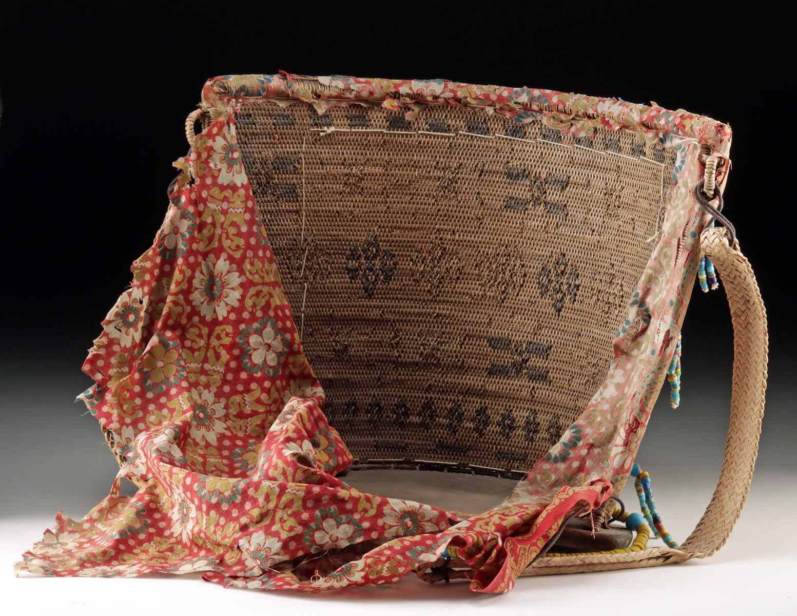 Lot 117a, Auction 4/12/2026: Borneo Dayak Beaded Baby Carrier w/ Bear Teeth & Shells - Image 3