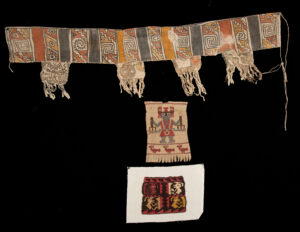 Lot 70, Auction 4/20/2026: 3 Chancay Painted Cotton & Slit Tapestry Wool Textiles