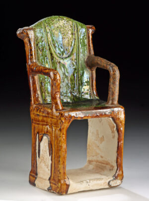 Lot 178, Auction 4/20/2026: Chinese Ming Dynasty Sancai Pottery Chair, Tomb Mingqi