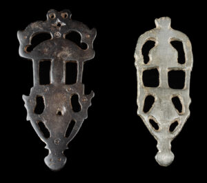 Lot 158, Auction 4/20/2026: 7th C. Slavic / Byzantine High-Tin Bronze Fibula, 2pc