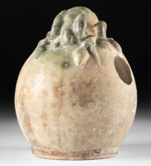 Lot 214, Auction 4/20/2026: 16th C. Anamese Stoneware Lime Pot w/ Vine Handle