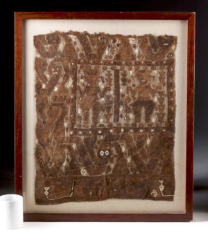 Lot 72a, Auction 4/12/2026: Chancay Camelid Wool Textile of Serpents & Figures