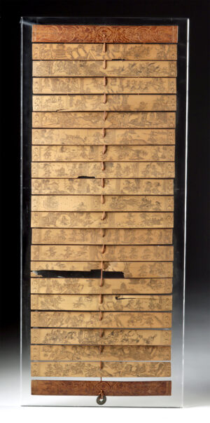 Lot 112a, Auction 4/12/2026: Balinese Lontar Palm Leaf Manuscript, Hindu Epic Scenes