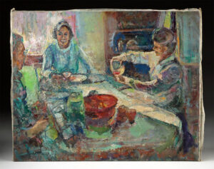 Lot 272, Auction 4/20/2026: Arthur Knebel Painting - Mealtime