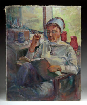 Lot 166, Auction 4/12/2026: Arthur Knebel Painting - Woman Reading