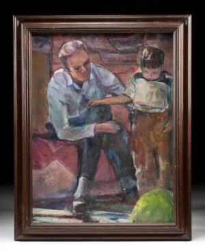 Lot 249a, Auction 4/3/2026: Arthur Knebel Painting "Joe Lucero and Kid"