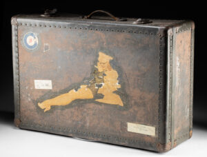 Lot 142, Auction 4/12/2026: WWII Suitcase Marked R.D. Robertson, RAF & Pin-Up Decal