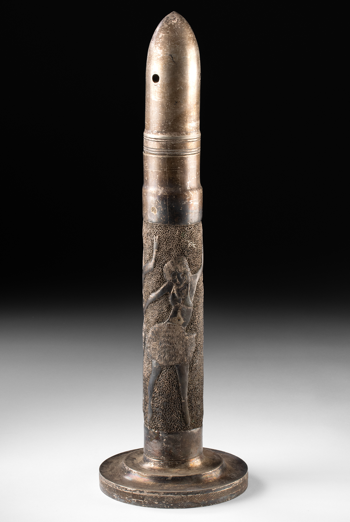 Lot 221, Auction 4/3/2026: WWI Silver-Plated Shell Trench Art - Dancers