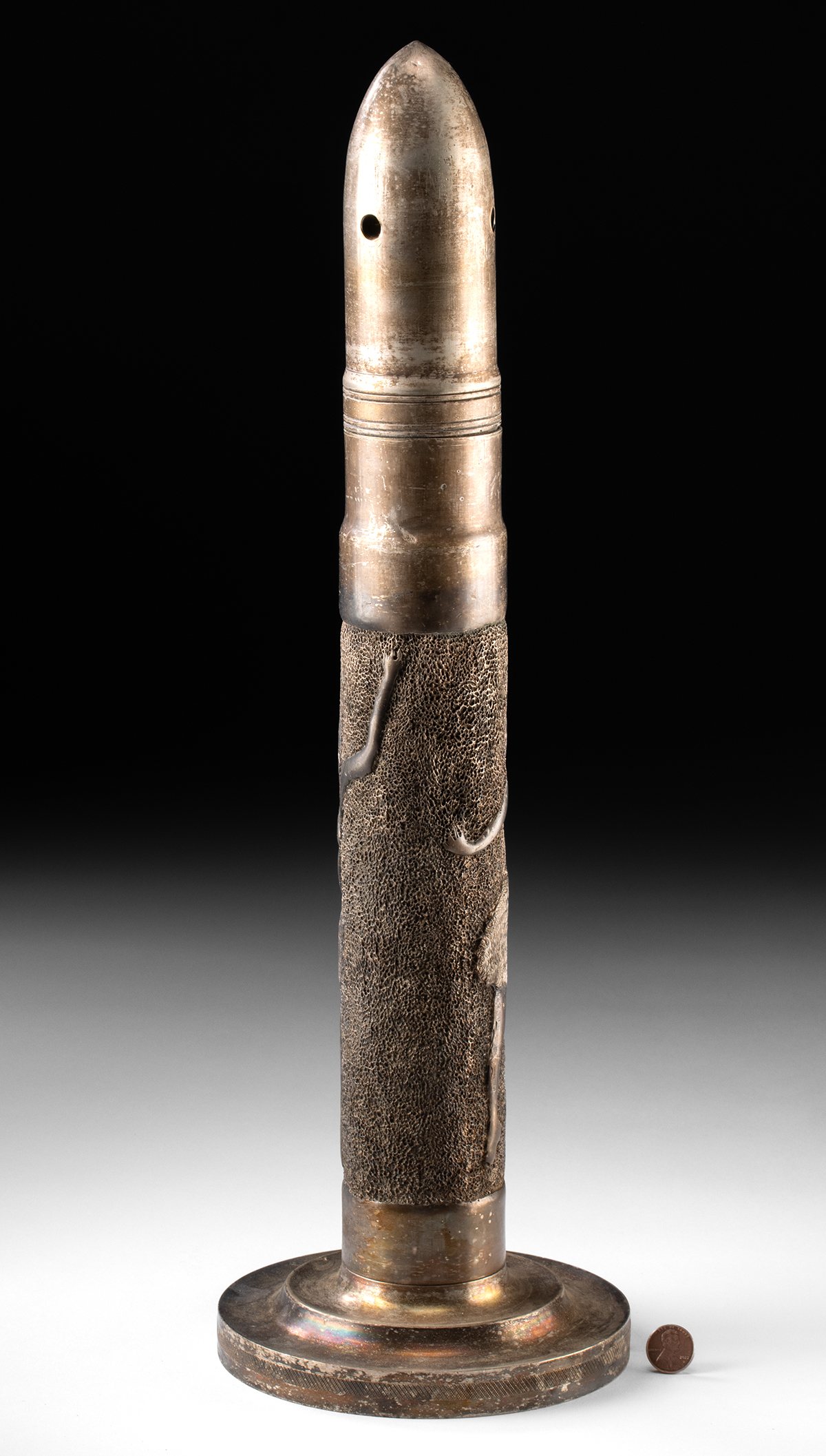 Lot 221, Auction 4/3/2026: WWI Silver-Plated Shell Trench Art - Dancers - Image 3