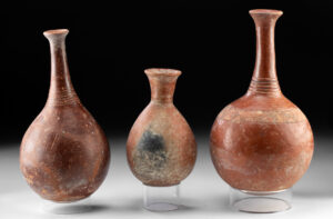 Lot 84, Auction 4/20/2026: Three Djenne Mali Redware Pottery Vessels