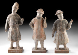 Lot 178a, Auction 4/20/2026: Three Chinese Ming Dynasty Pottery Attendants