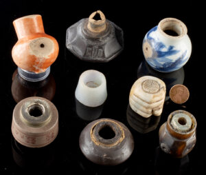 Lot 104, Auction 4/12/2026: Eight 19th C. Chinese Porcelain & Stone Pipe Bowls