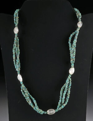 Lot 143a, Auction 4/20/2026: Egyptian Faience Seed & Quartz Melon Bead Necklace