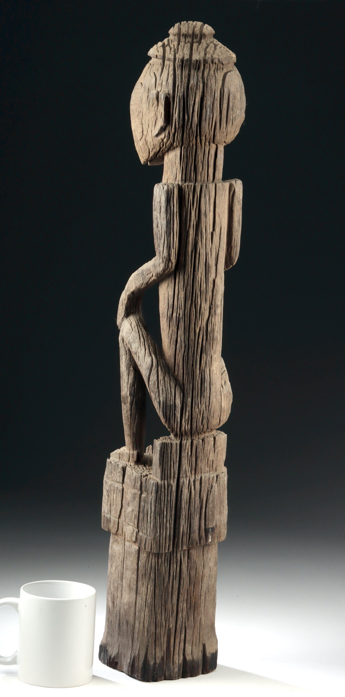 Lot 117, Auction 4/12/2026: 19th C. Borneo Dayak Wood Hampatong Ancestor Figure - Image 3