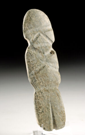 Lot 53, Auction 4/12/2026: Mezcala Greenstone Flat Figural Amulet