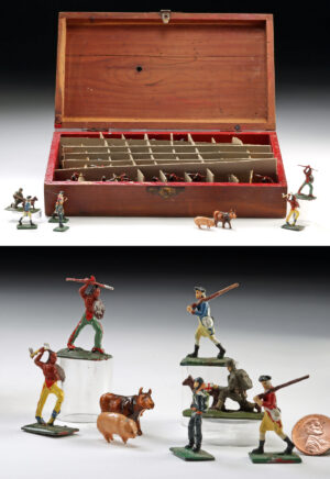 Lot 113, Auction 4/3/2026: Lead Soldier & Native American Model Figurines by SAE