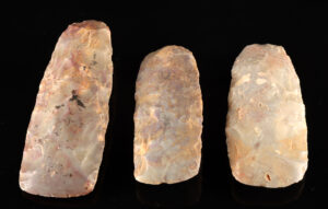 Lot 80, Auction 4/20/2026: Three Neolithic African Sahara Chert Stone Hand Axes