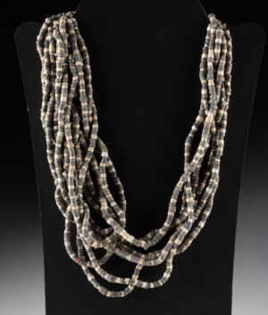 Lot 89, Auction 4/12/2026: Sumerian Black Steatite & White Faience Bead Strands