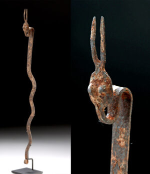 Lot 91, Auction 4/20/2026: African Lobi Iron Snake Currency w/ Projecting Tongue