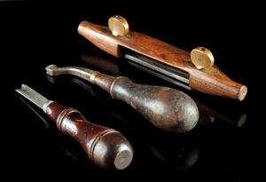 Lot 222, Auction 4/20/2026: 19th C. Osborne Co Rosewood Leathermaking Tools