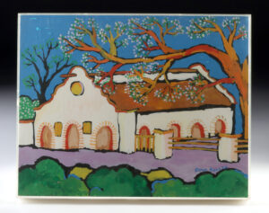 Lot 285, Auction 4/20/2026: Erna Kaluza Painting - Mission Style Hacienda