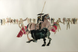 Lot 302, Auction 4/20/2026: Jose Alfonso Cuni Collage "Bullfight"