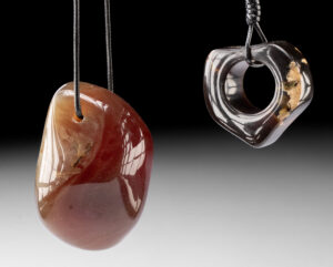 Lot 115, Auction 4/3/2026: Pair of Large Sumatran Amber Pendants