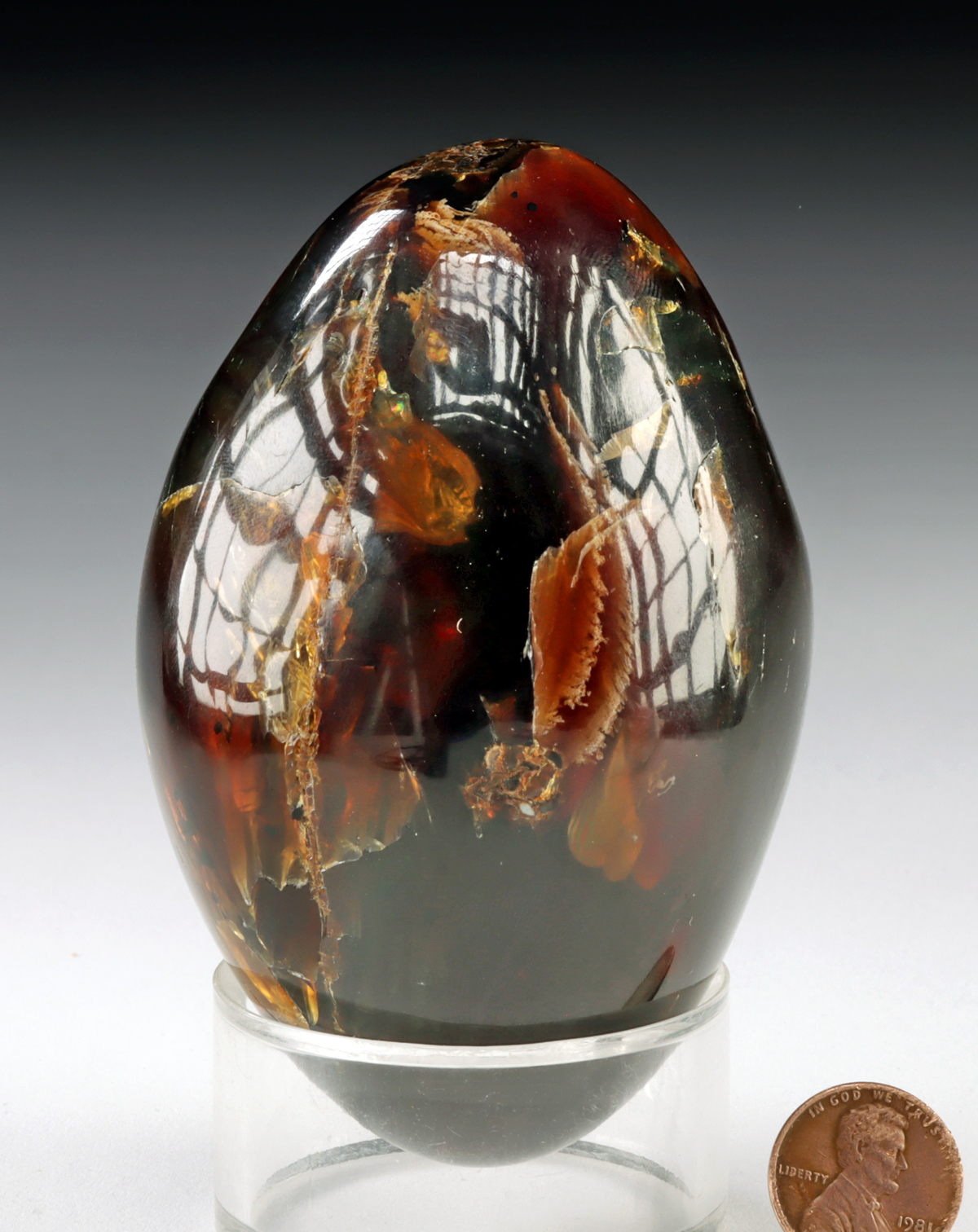 Lot 118, Auction 4/12/2026: Sumatran Amber Pendant Necklace & Lingam Shaped Piece - Image 3