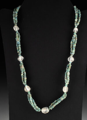 Lot 80, Auction 4/12/2026: Ancient Egyptian Faience and Rock Crystal Bead Necklace