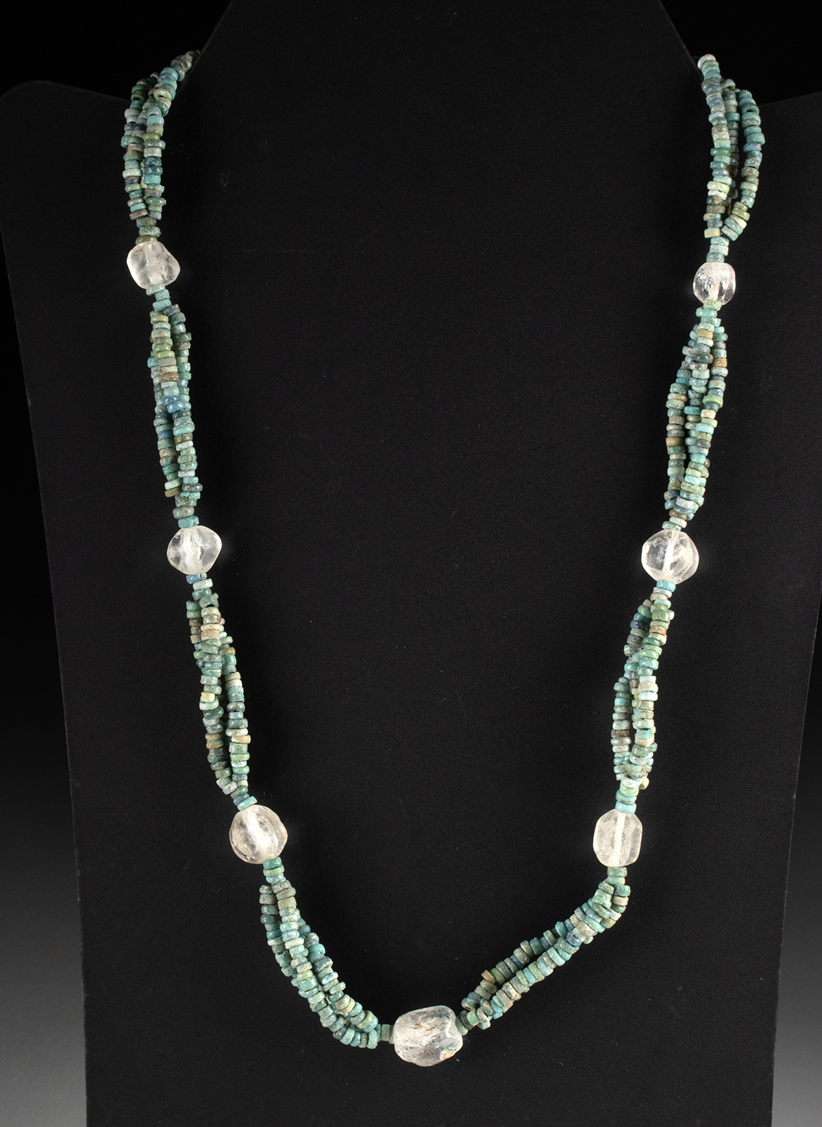 Lot 80, Auction 4/12/2026: Ancient Egyptian Faience and Rock Crystal Bead Necklace