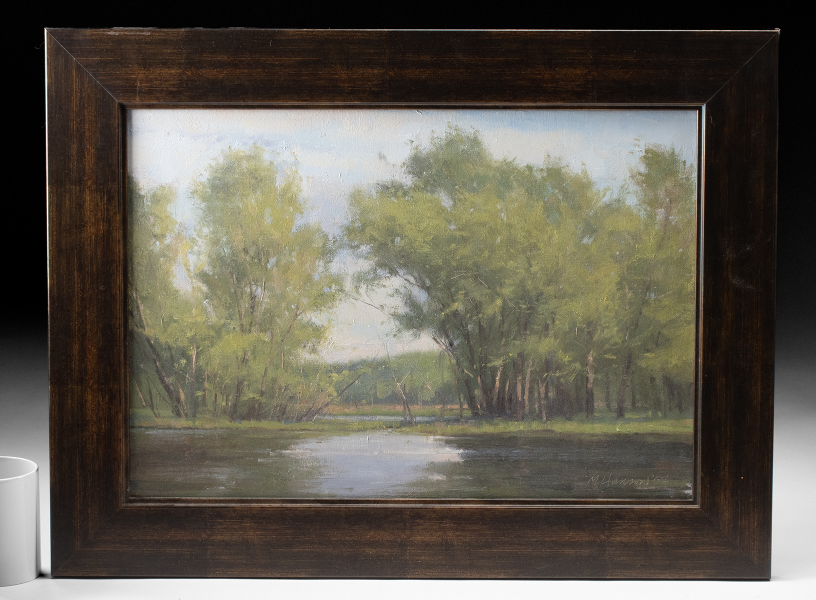 Lot 257, Auction 4/3/2026: Marc R. Hanson Painting - "Greens and Reflections" 2008 - Image 3