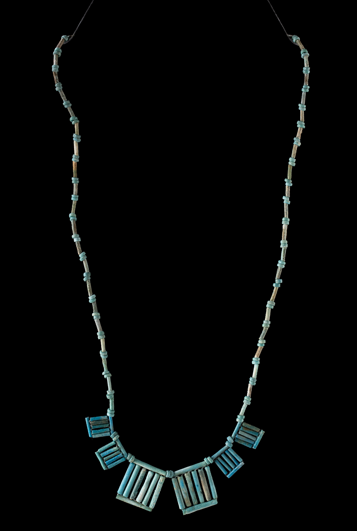 Lot 127, Auction 4/3/2026: Egyptian Faience Bead Necklace, Bright Turquoise Hue