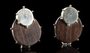 Lot 231, Auction 4/20/2026: Silver & Ebony Earrings, attr. Spratling Workshop