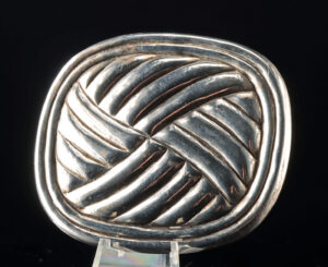 Lot 132, Auction 4/12/2026: Spratling Taxco Silver Brooch - Petate / Woven Design