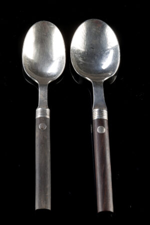 Lot 131, Auction 4/12/2026: 2 Mexican Silver & Wood Spoons - Spratling TS-24