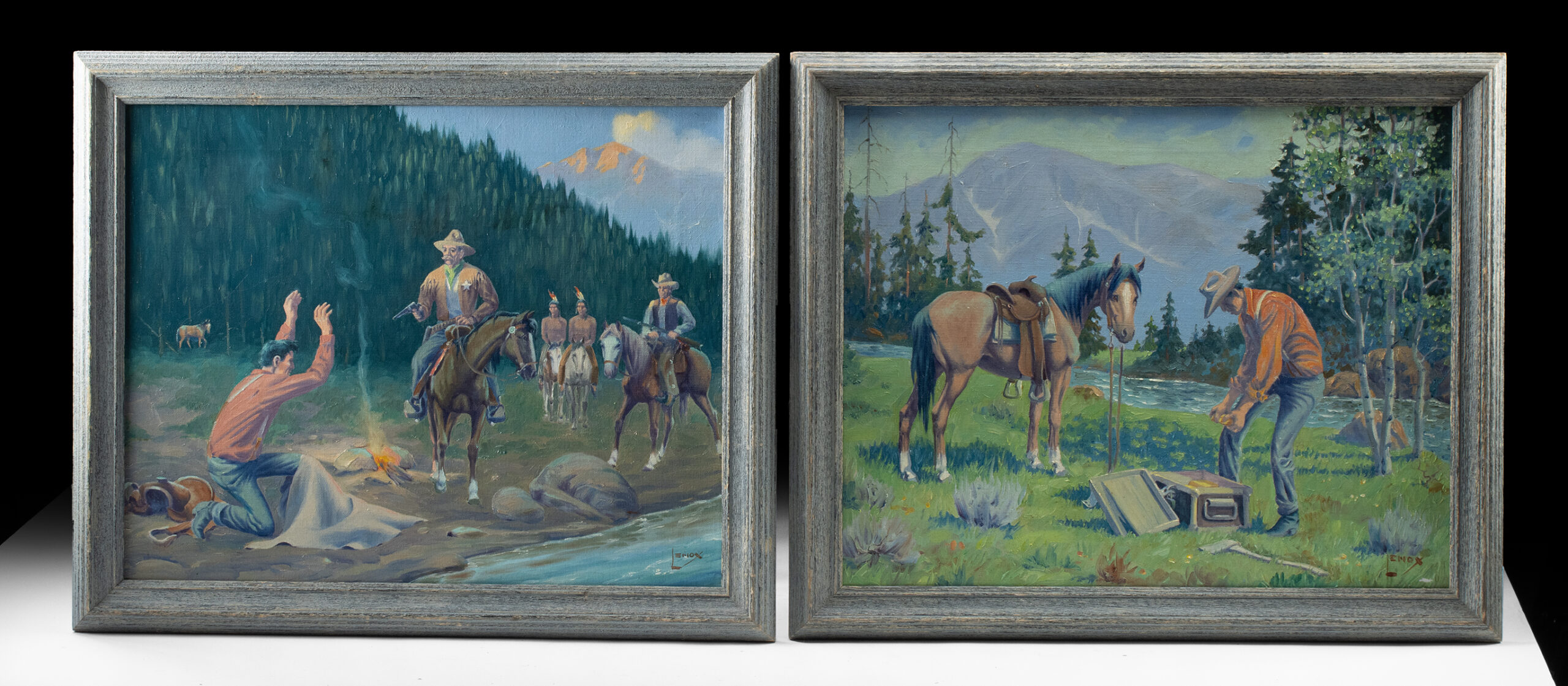 Lot 242, Auction 4/3/2026: 2 August Curley Lenox Oils "The Loot" & "The Capture"