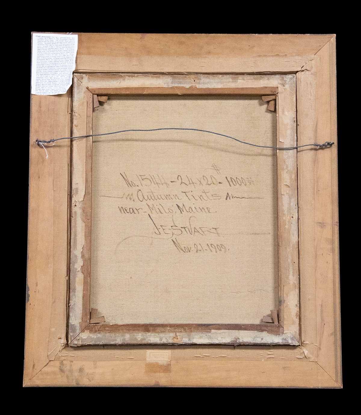 Lot 235, Auction 4/3/2026: James E. Stewart Painting "Autumn Tints" (1909) - Image 3