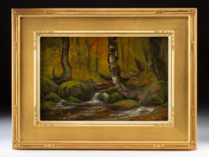 Lot 278, Auction 4/20/2026: James E. Stuart Painting "Looking Up a Brook …" (1906)