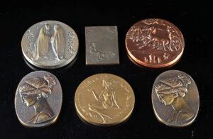 Lot 137, Auction 4/12/2026: 6 Bronze Art Medals and Syntex Memorette