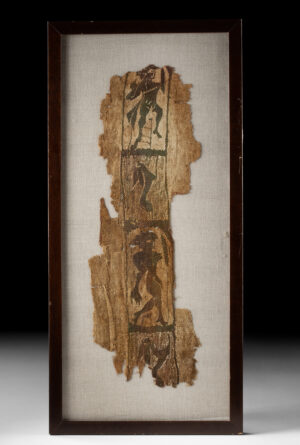 Lot 132, Auction 4/3/2026: Egyptian Coptic Textile Fragment - Nude Dancers & Hares