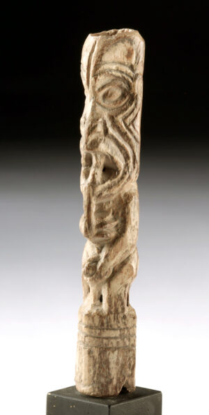Lot 50, Auction 4/12/2026: La Tolita Carved Bone Nude Male Effigy Figure w/ Fangs