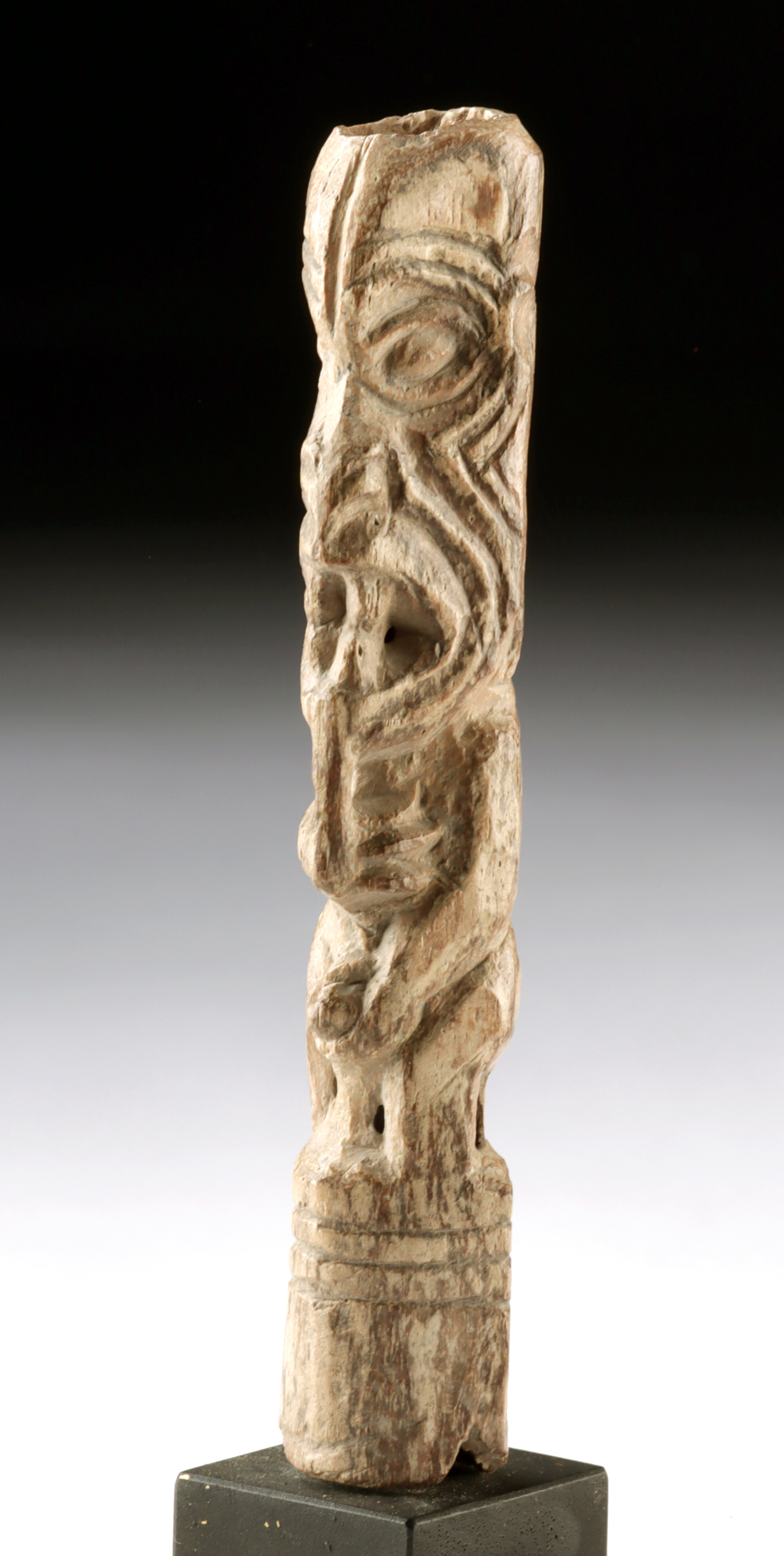 Lot 50, Auction 4/12/2026: La Tolita Carved Bone Nude Male Effigy Figure w/ Fangs