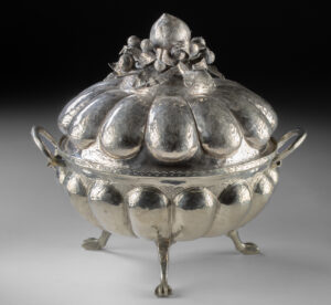 Lot 196c, Auction 4/3/2026: Andean Brass Lidded Coquera Pumpkin Form Vessel