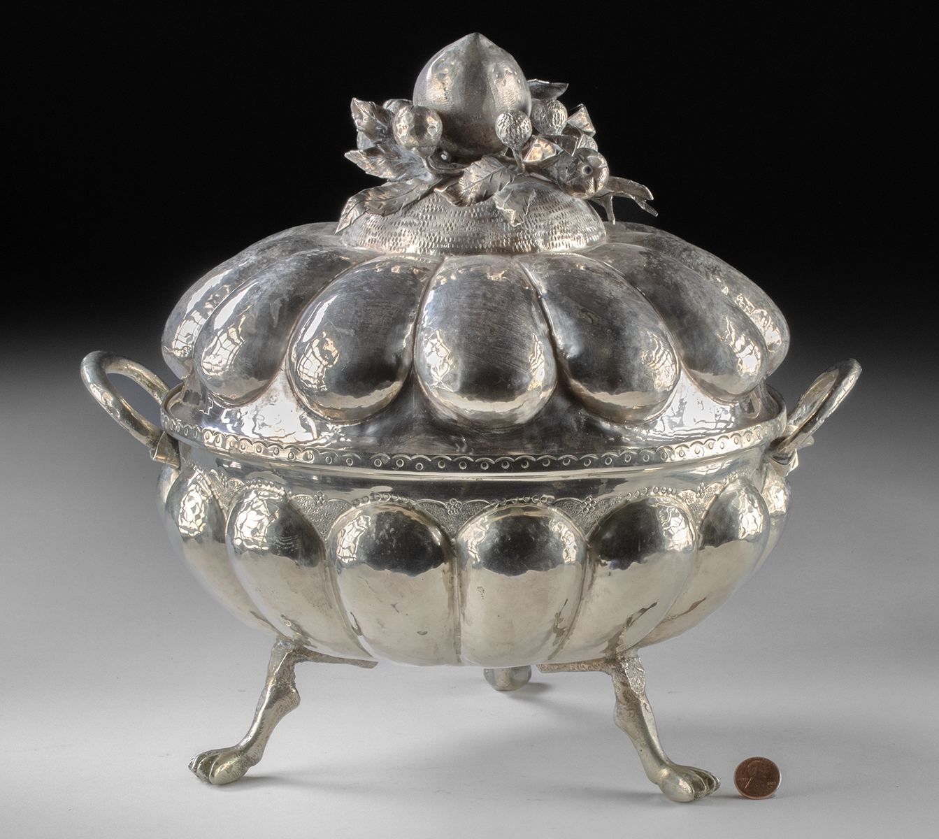 Lot 196c, Auction 4/3/2026: Andean Brass Lidded Coquera Pumpkin Form Vessel - Image 4