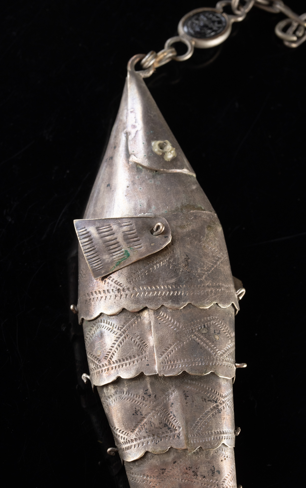 Lot 196d, Auction 4/3/2026: Two Andean Silver Tupu Pins, Heart Shaped & Fish Charm - Image 3