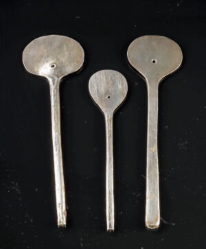 Lot 119, Auction 4/12/2026: Colonial Andean Silver Tupu Pins - Set of Three