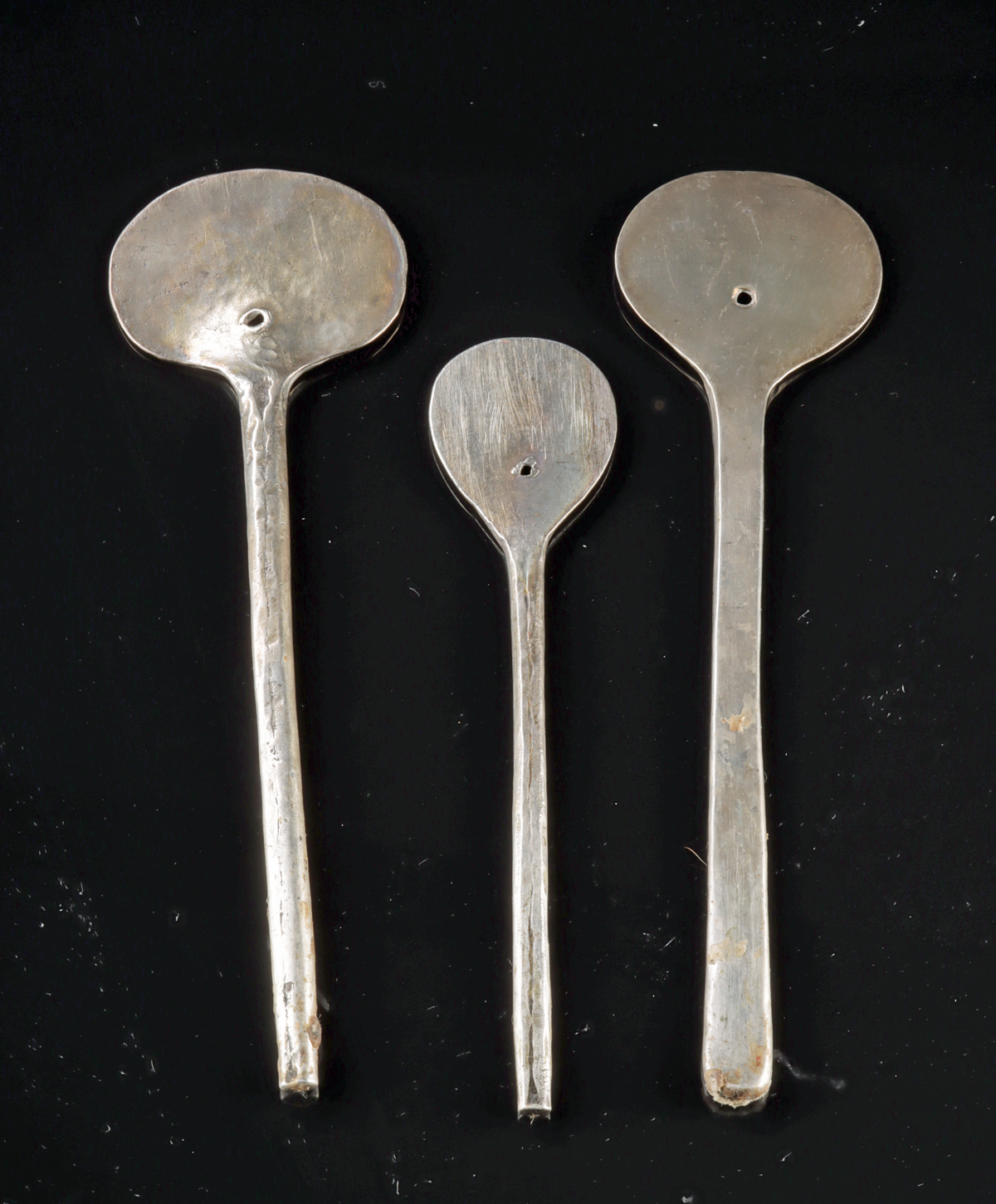 Lot 119, Auction 4/12/2026: Colonial Andean Silver Tupu Pins - Set of Three